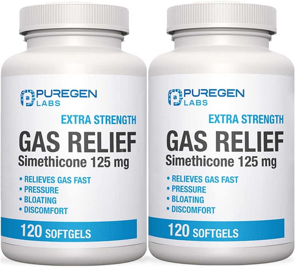 P Puregen Labs Extra Putere de gaz Softgels cu Simethicone 125 mg 
