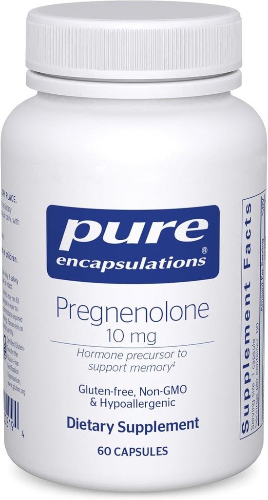 Pure Encapsulations Gragmenolone 10 mg - Suport Memorie & Hormon echilibru * - Hormone Precursor - Gluten Free & non- GMO - 60 capsule