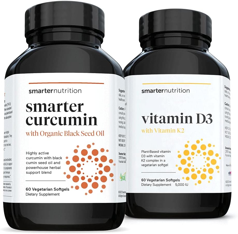 Curcumina SMARTERNUTION - Potenta si Absorbtie + vitamina D3 suport imun cu complexul K2 Vegan
