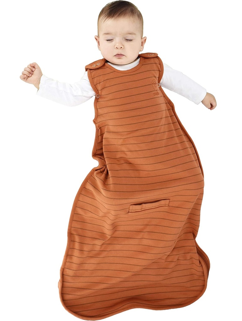 Woolino Merino Wool și bumbac organic Ultimate Sleep Sack - 4 Sezon - Două-Way Zipper Sac de dormit reglabil - dimensiune universală sac de dormit pentru copil (2-24 luni) - Rust