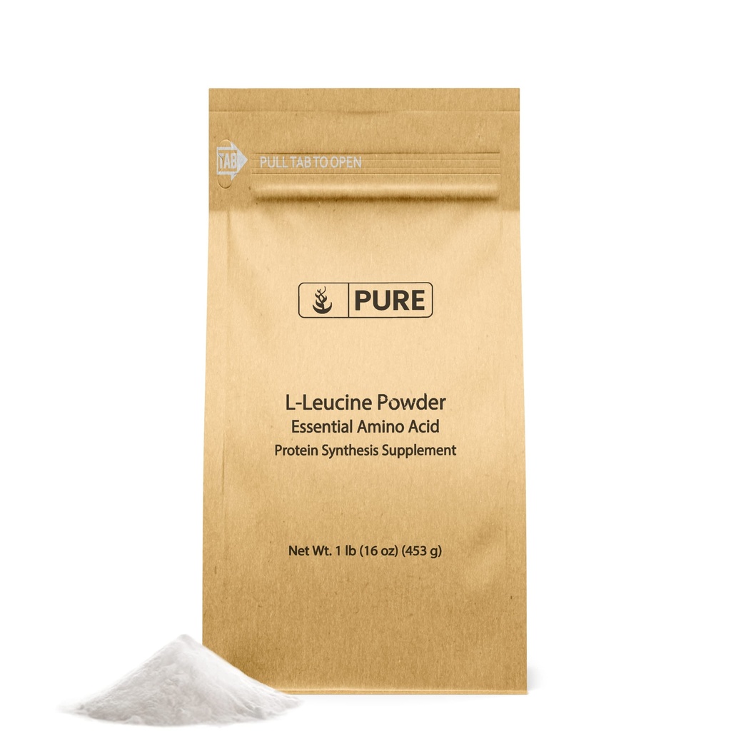Ingrediente originale pure L-Leucina (1lb) Pulbere, Suplimentul esential de aminoacizi, Lab verificat