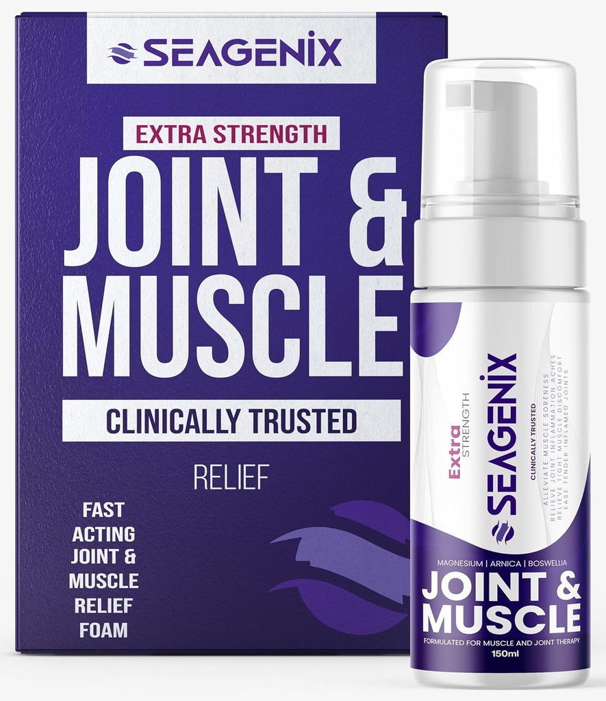Extra Strength Muscle + Joint Foam - Magnesium | Boswellia | Arnica | Formula - Joint and Muscle Relief – Ease Inflamed Joints and Muscles - All Natural – Joints + Muscle Relief
