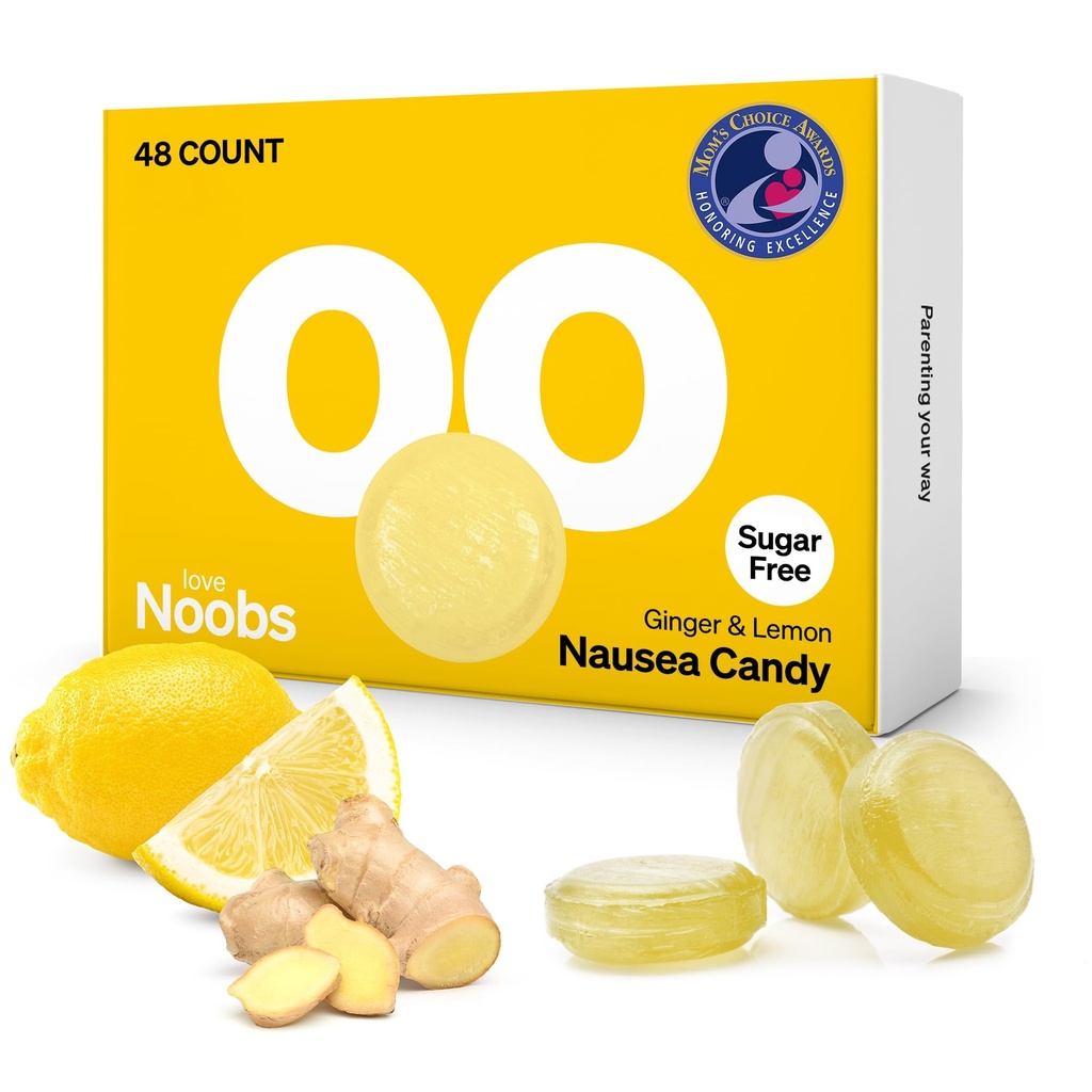 Lemon Ginger Candy pentru Greaţă Sarcina de LoveNoobsTM, Anti Greaţă Sarcina, Ghimbir Chews, Candy pentru Boala de Dimineaţă, Lămâie picături pentru boala de mişcare, Sugar-Free, B6