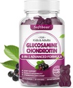 urs moale Glucosamină Chondroitin Gumies, Glucosamină Chondroitin MSM fără zahăr Supliment cu Elderberry Turmeric Supports Joint Health & Antioxidant, Elderberry Aromat 60 Count