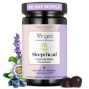 Aripa Wellness Sleepyhead Gummies naturale somn pentru femei - prim ajutor de somn pentru adulți cu 3mg Melatonina, L-Theanin, 5-HTP - afine Lavender aroma - 30 Serviri