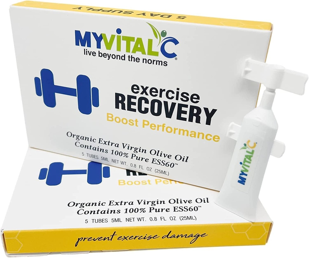 Exercitii de recuperare Supliment - ESS60 pur în ulei de măsline organic extra virgin pentru pre / post antrenament de recuperare - pachet de 30 tuburi - 5 ML fiecare