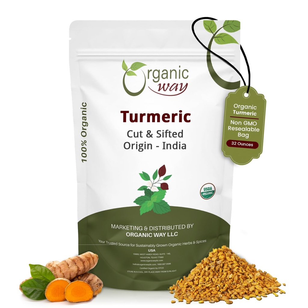 Mod organic Turmeric/Haldi Root Cut & Sifted (Curcuma Longa) - Herbal Tea 