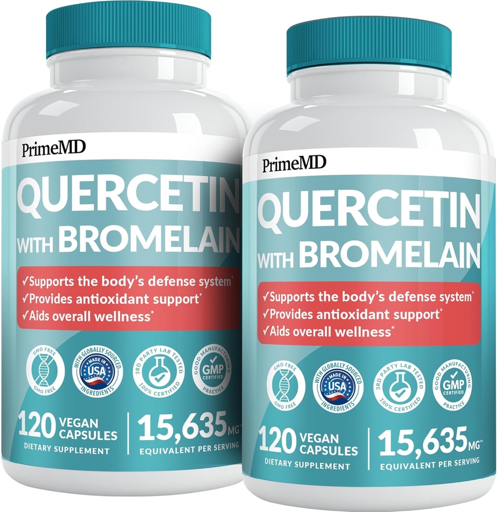 28-in-1 Querbetin cu supliment de Bromelain - Querbetin 500 mg capsule pentru suport zilnic de apărare imună - Querbetin cu vitamina C şi zinc pentru adulţi Îmbogăţit cu vitamina D (120 ct, ambalaj de 2)