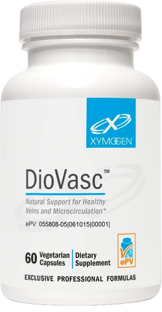 XYMOGEN DioVasc - Suport pentru vene sanatoase, capilare, circulatia sangelui - Diosmin micronitizat pentru absorbtie imbunatatita - Suplimentul de flux sanguin, ajută la promovarea normala de drenaj limfatic (60 capsule)