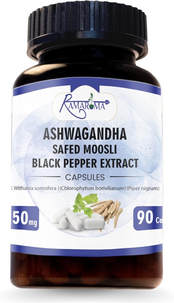 Capsulele Ashwagandha 2,100 mg - 90 capsule pulbere Ashwagandha şi extract de rădăcină.