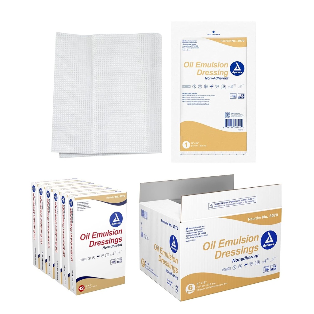 Dynarex Oil Emulsion Dressings, Wound Care, Abucur, 5 
