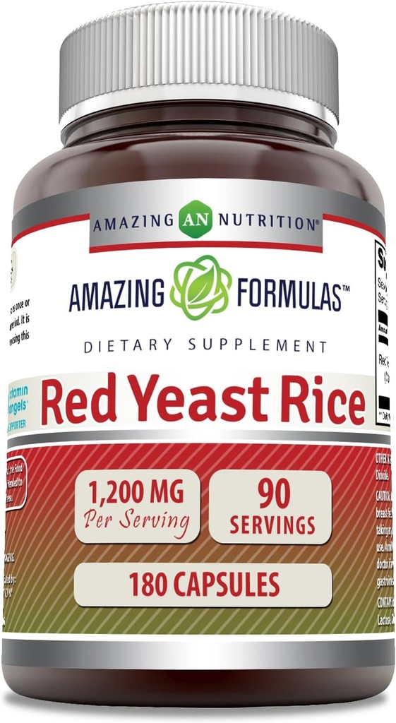 Amazing Formulas Red Yeast Rice 1200 mg per servire capsule Supliment 