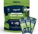 Organifi: GO Packs - suc verde - Superaliment organic supliment pulbere - 30 Pachete de călătorie - Ecologic Vegan Greens - Hidrate și revitalizează