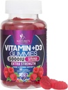 Vitamina D3 Suplimentul Gummy 5000 UI (125 mcg) Vitamine dietetice D pentru bărbaţi şi femei - Bone, Dinţi, Muscle şi Immune Health Support, potenţă mare VIT D3 Natura Non-GMO & Gluten Free - 60 Gume