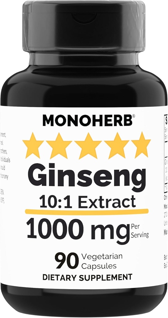 Extract de ginseng MONOHERB 1000 mg - 90 capsule vegetariene