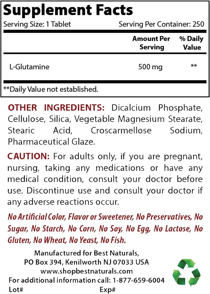 Cele mai bune naturale L-glutamină 500 mg & L- Citrulină 1500 mg