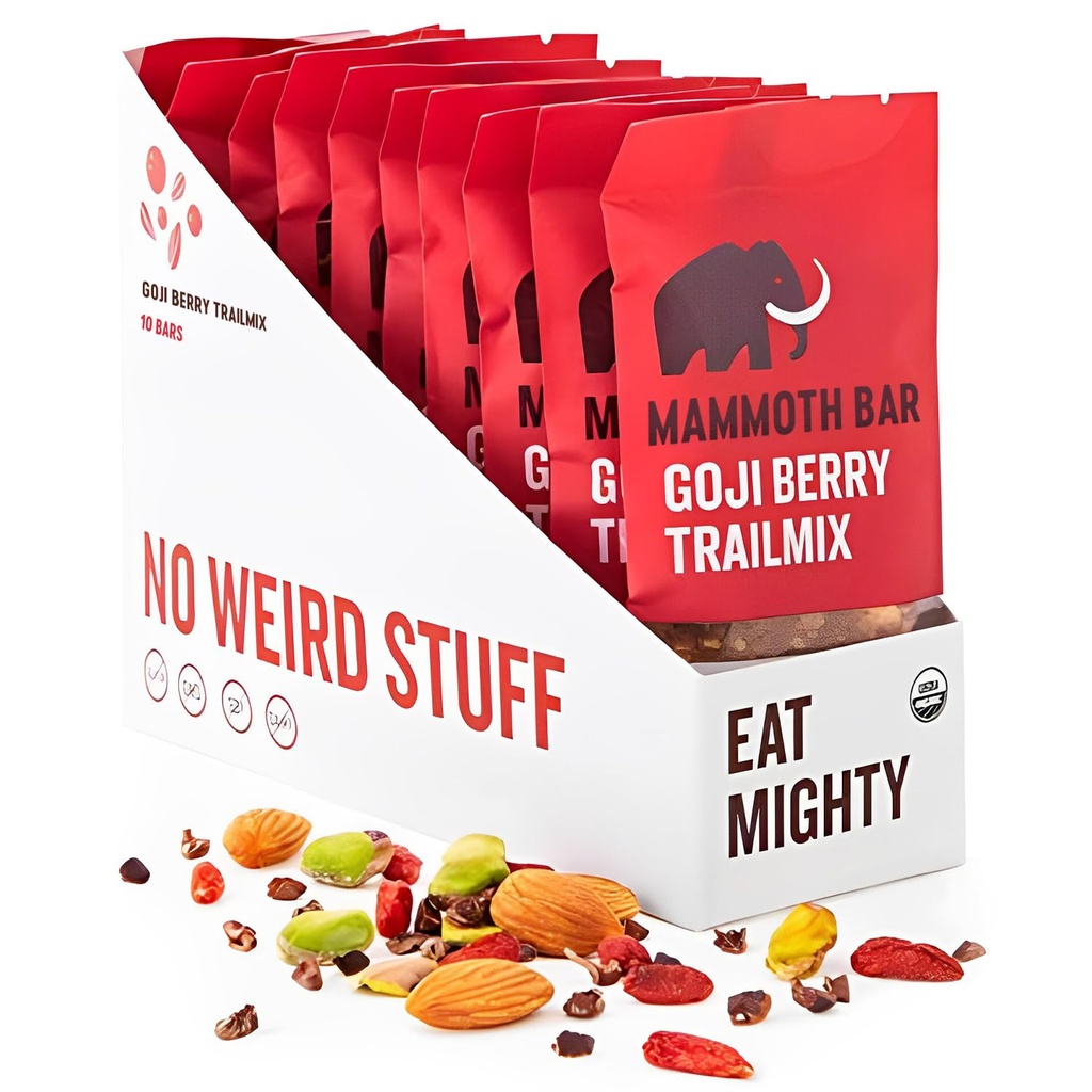 Mamoth Bar Goji Berry Trail Mix - 10 Proteină organică Baruri 