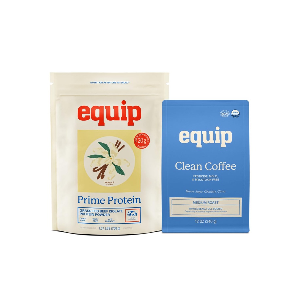 Alimente Equip Prime Pulbere de proteine Vanilie & aur standard de cafea curată