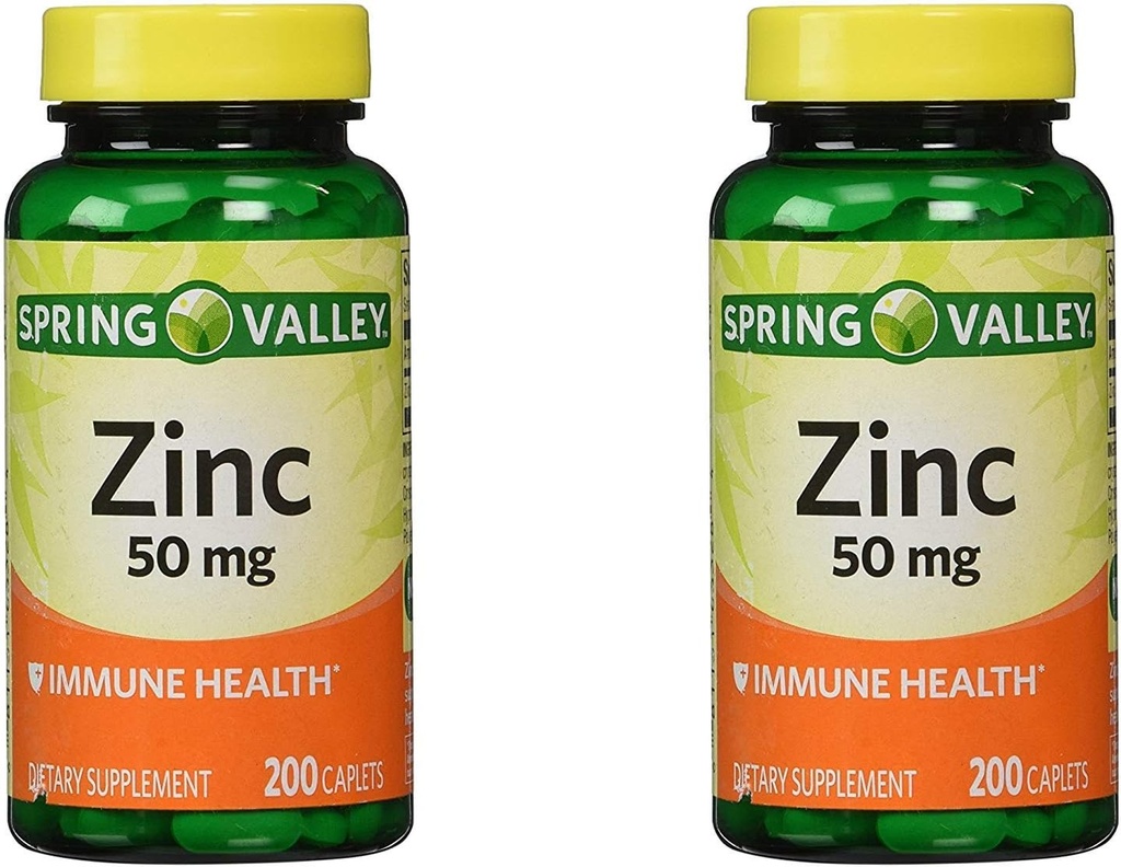 Spring Valley Zinc 50 mg, 200 Ct (2 ambalaj)