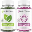 PUREFINITY Fiber + Super Greens Gummies Bundle (Inulin FOS Prebiotic Fiber Gummies + Super Greens Gummies 