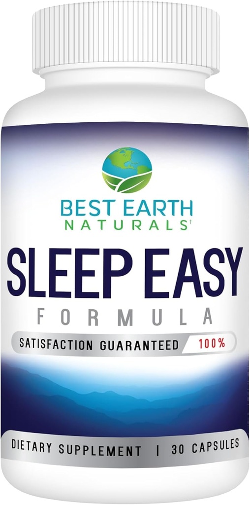 Cele mai bune Pamant Naturals Sleep Easy Supplement with L-Theanine, GABA, 5-HTP si More 30 Count
