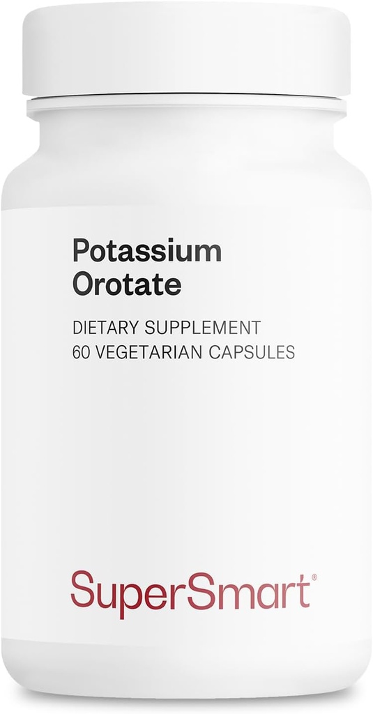 SuperSmart Orotat de potasiu Supliment 450 mg pe zi ( Absorbție îmbunătățită) - Potasiu cu acid orotic 