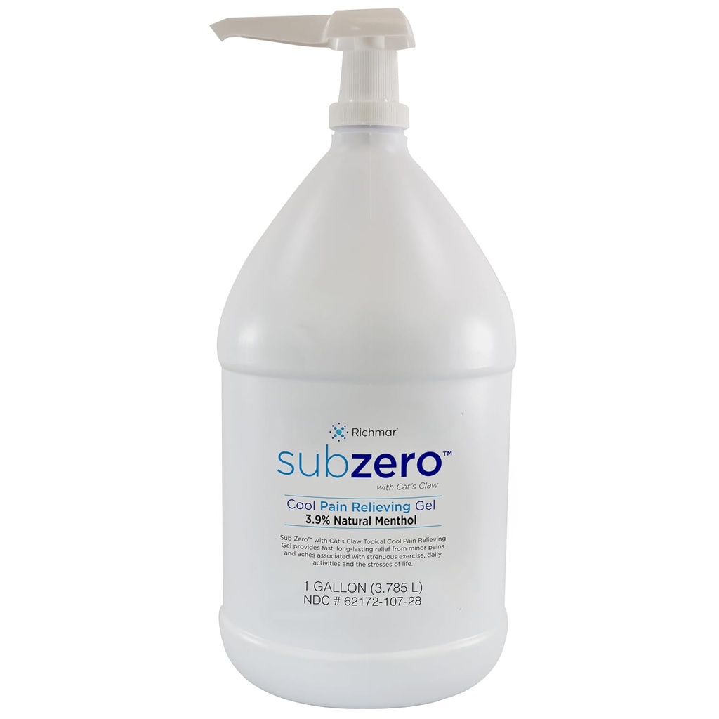 Sub Zero răcire durere Relief Gel, 1-Gallon flacon cu pompă - Relief comun şi durere nervoasă ajutor Cream pentru dureri musculare Deep Relief şi artrita Relief