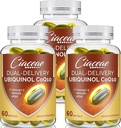 Ubichinol CoQ10 600 MG Softgels cu Omega-3 & Shilajit & PQQ, Coenzime Dual-Delivery-Q10, Supliment activ CoQ10 Ubichinol pentru fertilitate, Antioxidant, Inimă, Creier & Energie, 180 Servings