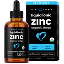 NutraChamps Zinc lichid pentru copii & Adulți, Vegan, Picături de zinc ionic pur îmbunătățit cu vitamina C, Suplimente pentru suport imunitar, Sugar-Free lichid 4 oz