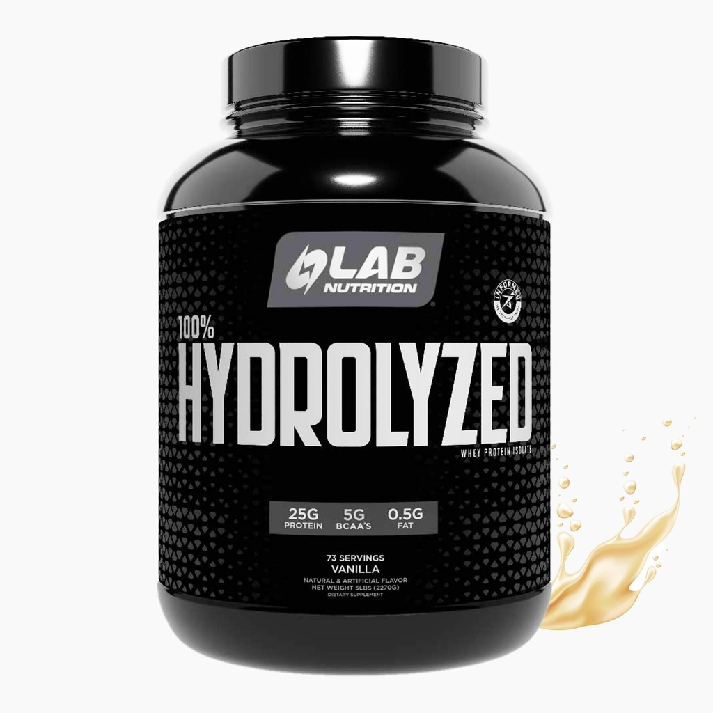 100% Izolat de proteine hidrolizate Whey (5 lire, aroma de vanilie) 25gr de proteine, construi musculare, creștere musculară Lean, Digestia ușoară, Gluten gratuit, Lactoză gratuit, Absorbare rapidă.