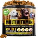 20-in-1 caine Multivitamine Suplimente - Imunitate, Digestie, Suport pentru sanatatea articulara si cardiaca - Vitamine naturale de câine cu Biotin, Msm, Cranberry, Glucosamină pentru câini - 180 Chews