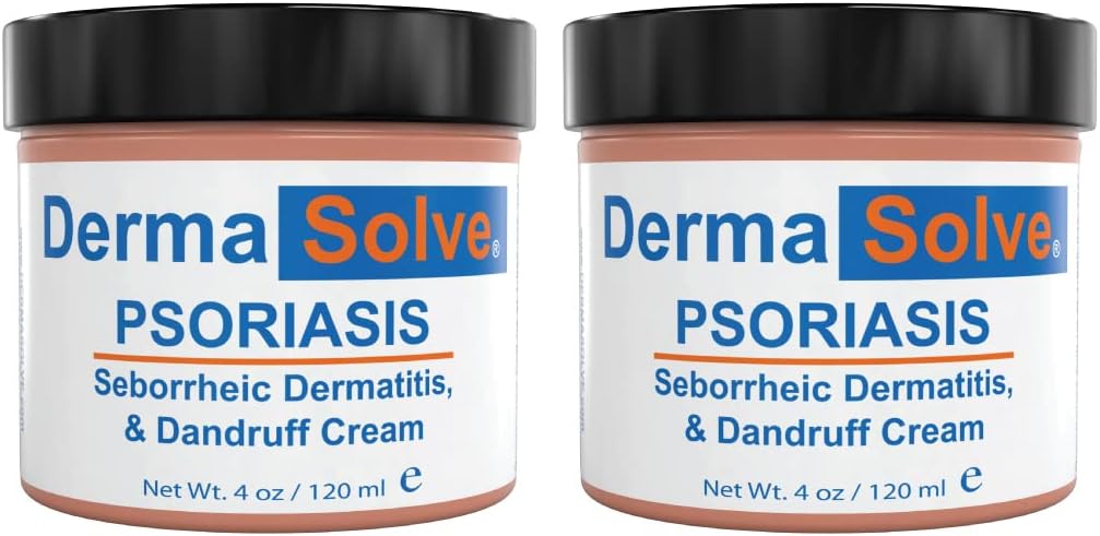 extra Putere Psoriazis Cream (2 Pack) - Seborrheic Dermatita & Lotion Mătreață - Advanced Moisturising Relief Formulat pentru a trata Itchy Flakey Flakey Inflamed Skin and Prevent Future Flares - 4.0 oz ea.