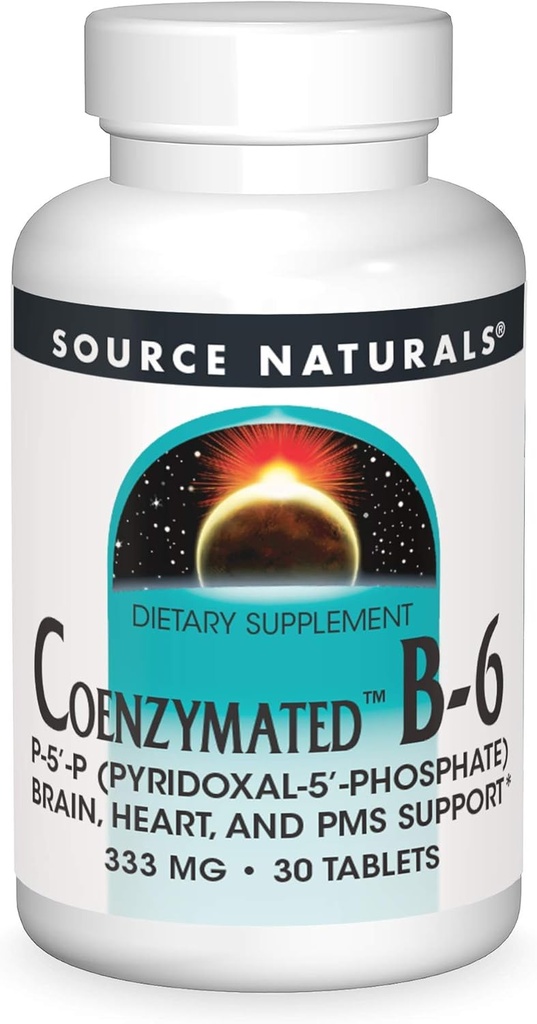 Sursa Naturals Coenzimated B-6, Promovează un sistem nervos sănătos*, 333mg - 30 comprimate