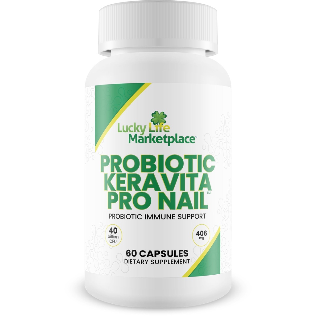 Probiotic Keravita Pro unghie - suport imun probiotic pentru a ajuta la susținerea organismului de a apăra în mod natural împotriva Fungus - Promovarea cuie clare - Suport curajos Microbiome pentru a ajuta la răspunsul imun