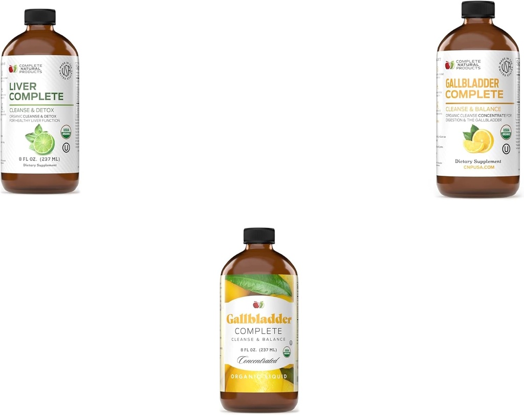 Produse naturale complete Ficat complet 8 oz, vezica biliara complet 8 oz & vezica biliara Curatati si echilibru 8 oz Bundle