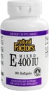 Factori naturali Vitamina E mixt 400 UI, suport antioxidant pentru integritate celulară, 90 Softgels