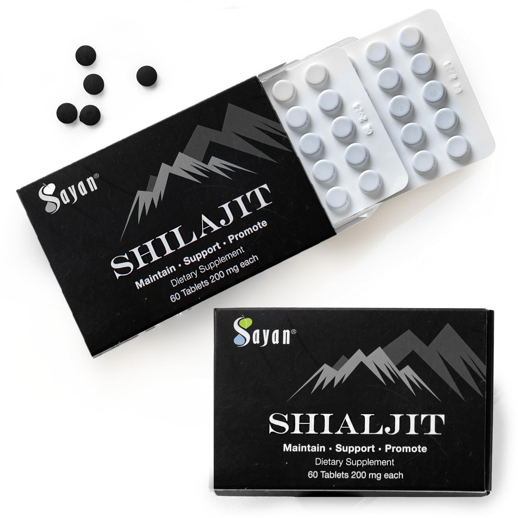 Sayan 100% comprimate pure Shilajit, 24.000 mg supliment de înaltă capacitate, mai eficient decât Resin & Capsule, 85 + Trace Minerale de la 10.000ft Lab-Testat pentru puritate. 120 comprimate, 2-4 luni de aprovizionare