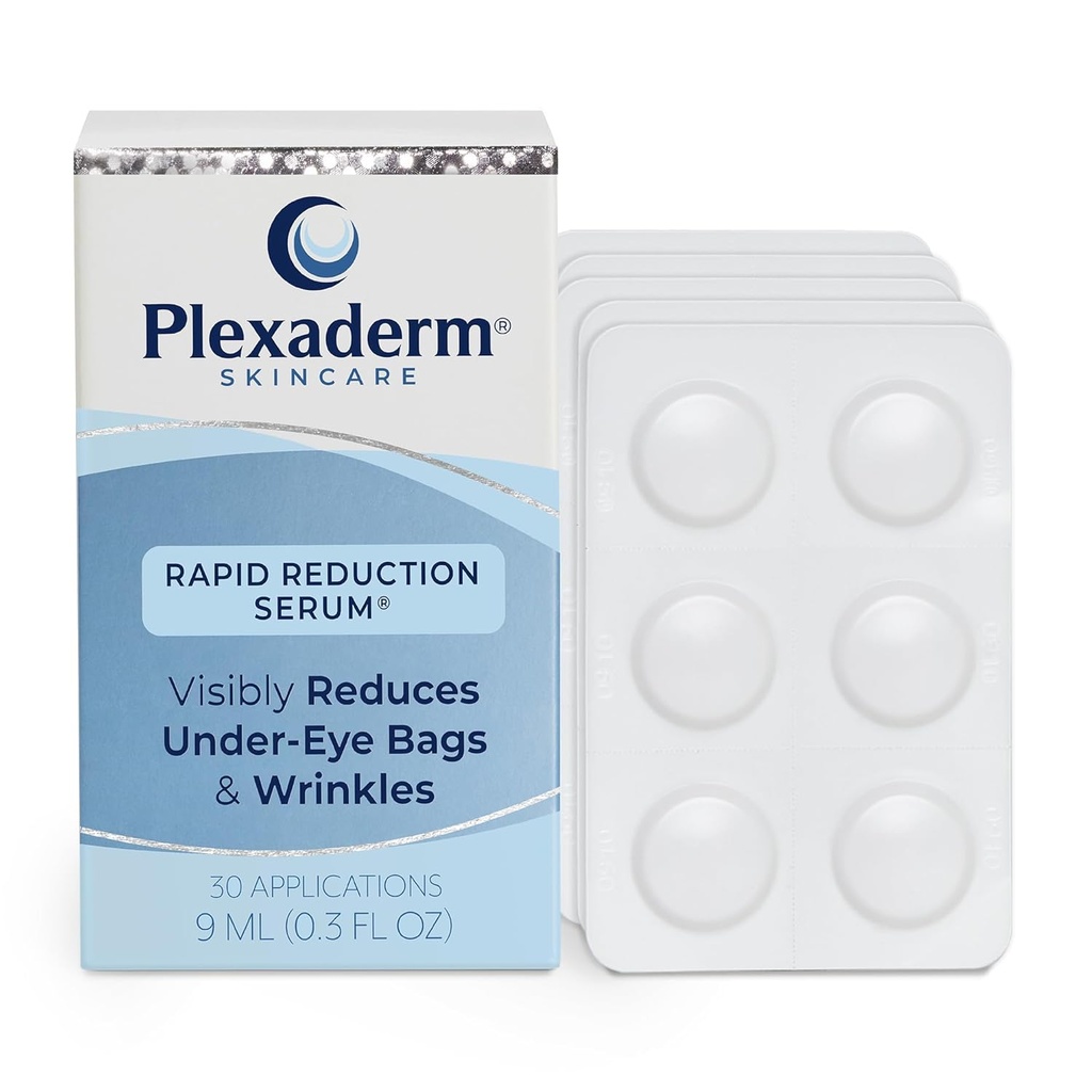 Plexaderm Reducere rapida a serului ocular - Reduce vizibil pungile sub ochi, ridurile, cercurile intunecate, liniile fine si picioarele Corbului Instant, Anti imbatranire Remover riduri pentru fata, 30 Poduri de unica folosinta