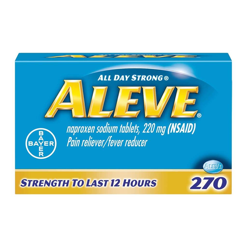 Aleve Caplets, Naproxen Sodiu 220 mg (AINS), Pain Reliever/Fever Reductor, #1 Surgeon ortopedic Recomandat, 270 Conte