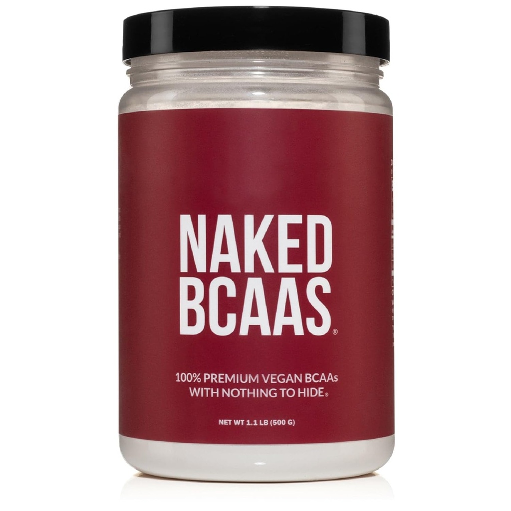 NAKED BCAAs Aminoacidi pulbere, Doar 1 Ingredient, Pure 2:1:1 Formula, Vegan nearomatizat Lanț Aminoacidi, Instantizat Toate naturale BCAA Supliment - 500 Grams, 100 Serviri