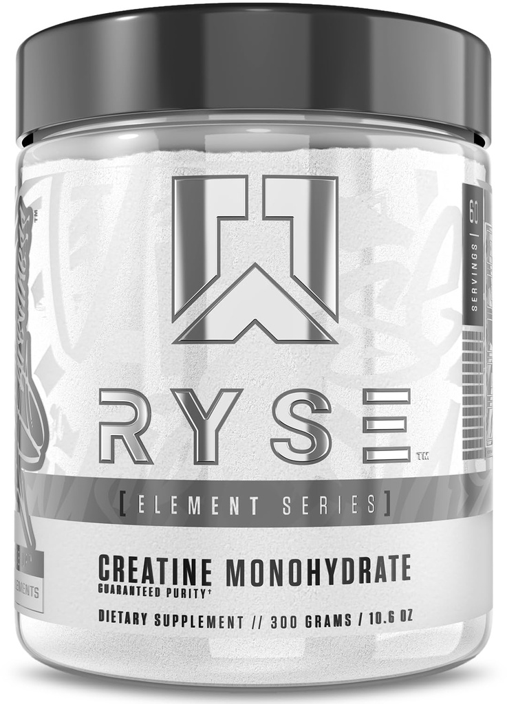 RYSE Creatina pulbere monohidrat - nearomatizat - Sprijină bărbați și femei Lean musculare creștere, Putere, Putere, și Perseverență - ajută la reducerea oboselii și îmbunătățirea recuperare antrenament - 60 serviri