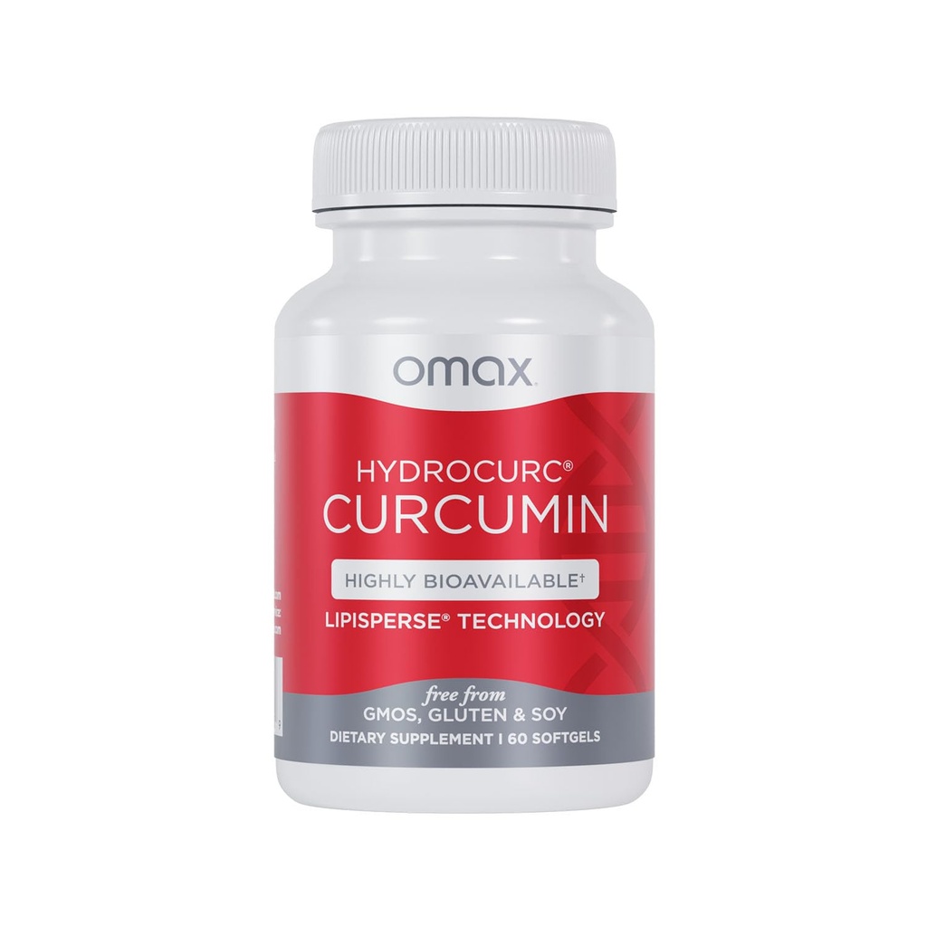 Omax3 HydroCurc Curcumic Curcumin Softgels, extrem de biodisponibil, Nanoparticule Potency & Absorbtion (60 Softgels)