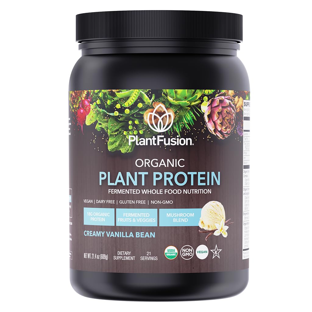 Pudră organică de proteine Vegan SOTRU - Alimente integrale, praf de proteine pe bază de plante cu superalimente verzi, enzime și probiotice - USDA Certified Organic, Non-GMO, Gluten-Free - Vanilla 18,5 oz, 21 Serviri