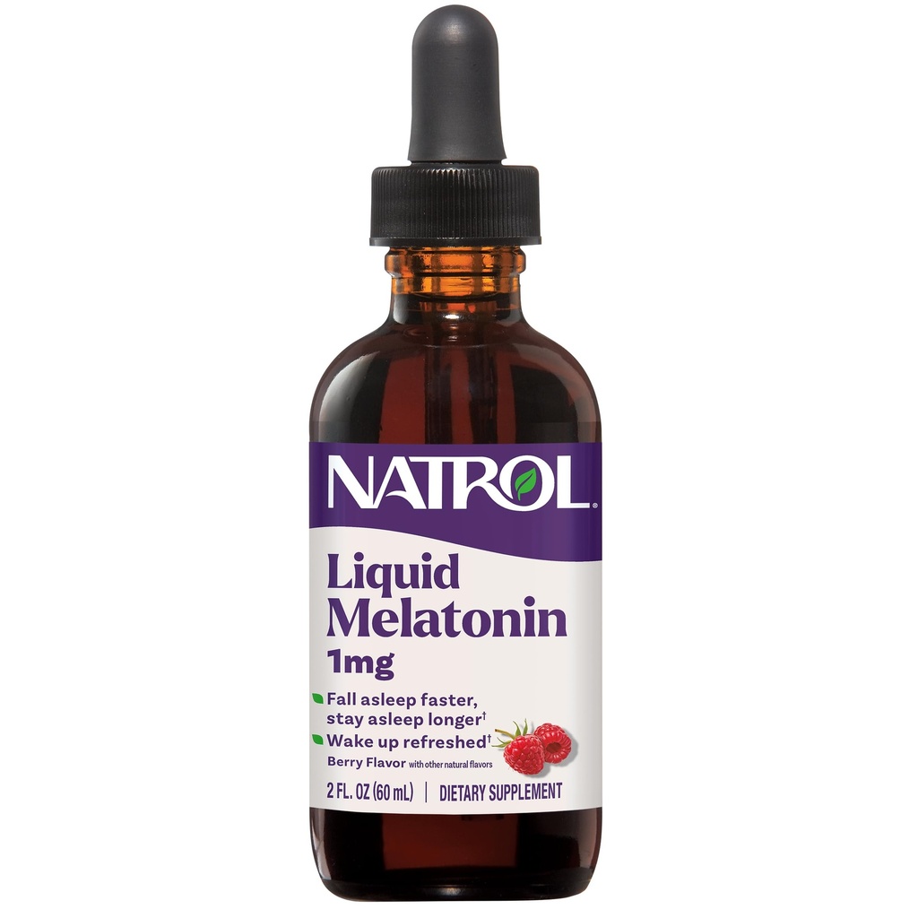 Natrol Liquid Melatonina 1 mg, Adult Melatonin Suplimentul la Căderea Asomn mai repede și Stați Asomn mai mult, Treziți-vă Reîmprospătat, 2 FL OZ Berry-Favored Liquid, 15 Serviri