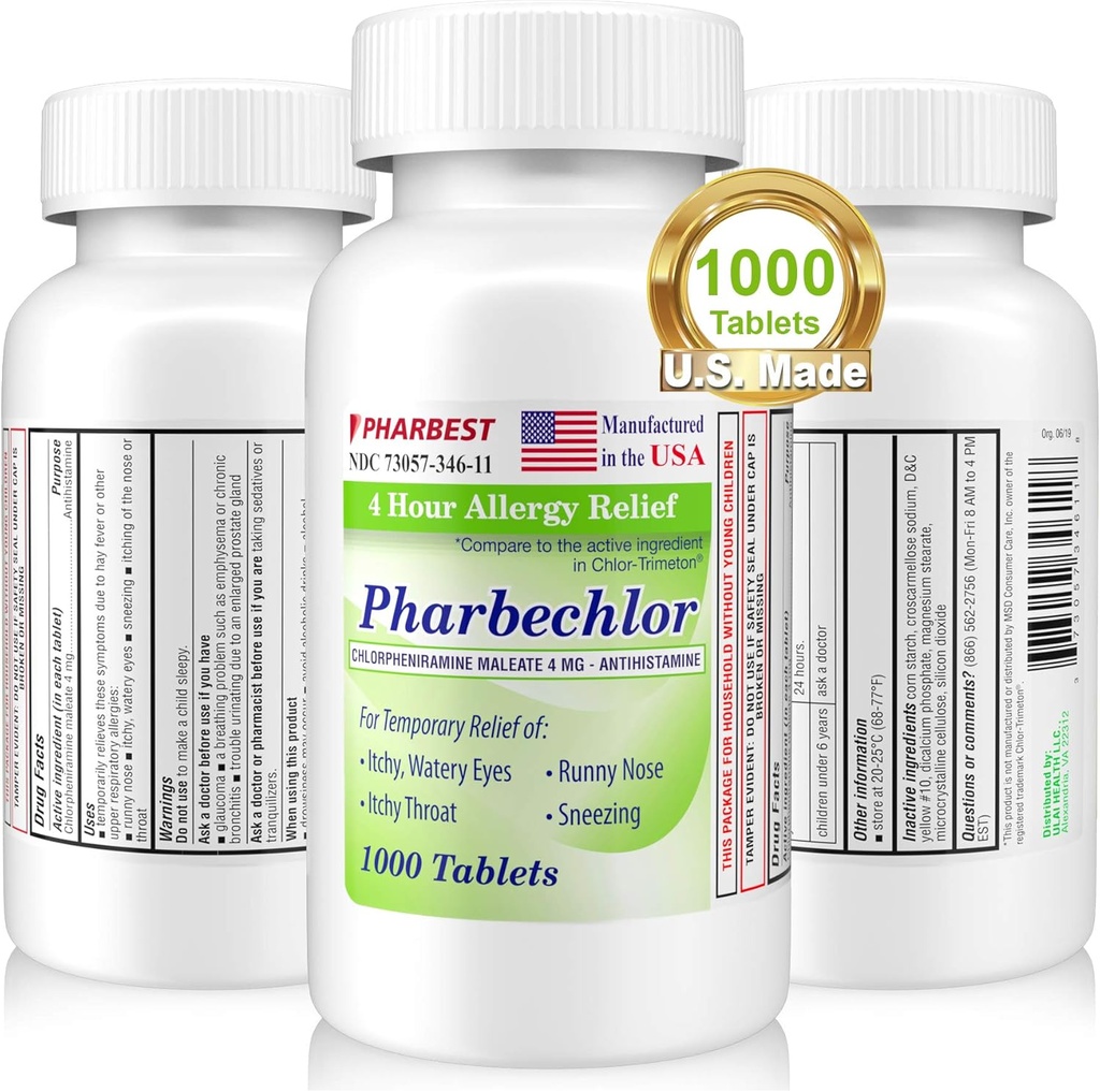 Ulai 4 ore Alergie Relief 1000 Ct [Made in USA] 