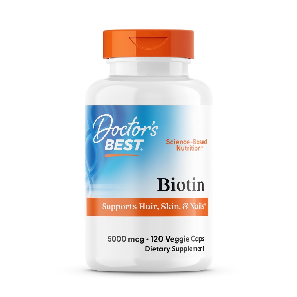 Cel mai bun Biotina doctorului suporta parul, pielea, unghiile, Boost Energy, Nervos System, Non-GMO, Vegan, Gluten Free, 120 Conte