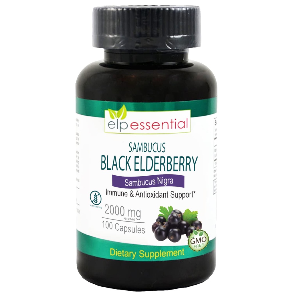 ELP ESENȚIAL Black Elderberry Capsules 2000mg 