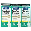 FamilyCare Nasal Relief Spray, Pump Mist, Anti-picurare, Congestie Severă, (Oximetazolină HCI) 12 ore, 3 Pack