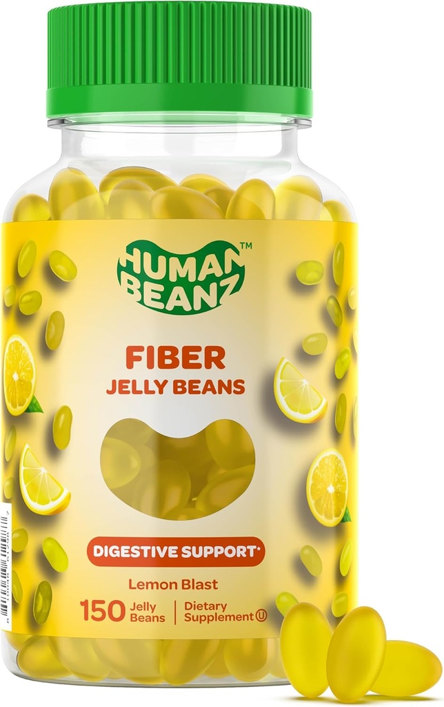 Fibră Jelly Bean Gummies pentru adulți, Fibră Supliment pentru Digestive Health, Vegetarian Fiber Gummy, 150 Jellybeans