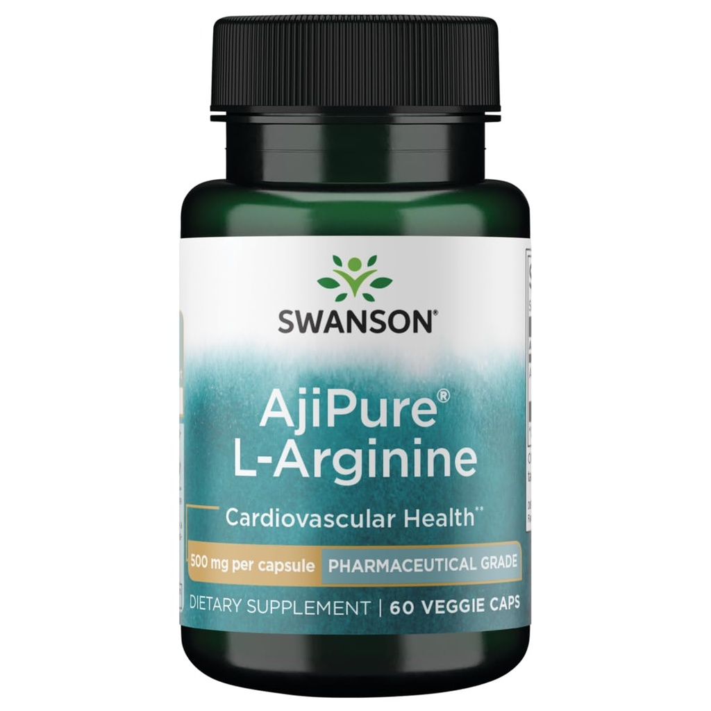 Swanson Amino Acid Ajipure L- Arginin Pharmaceutical Grad 500 Milligrame 60 Capsule Veg